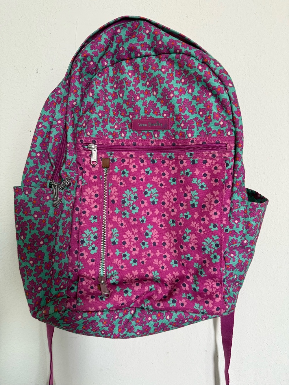 Vera Bradley Magenta and Teal Floral Backpack